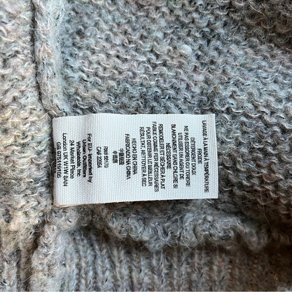 Free People Karina Slouchy Faux Wrap Knit V Neck Tan Multicolored Sweater, L - Picture 9 of 9